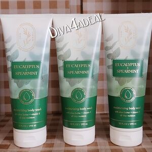 3X Bath & Body Works Aromatherapy EUCALYPTUS SPEARMINT Moisturizing Body Wash